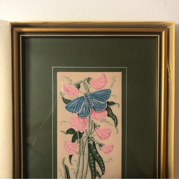 Cash's Collector Series Silk Woven Picture Common Blue Butterfly Sweet Peas J&J - Picture 7 of 16